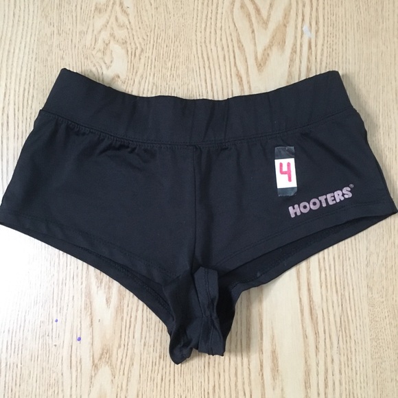 B46 #4 Hooters Girl Worn Rare Super Sexy Cheeky Uniform Shorts Black Size Xs